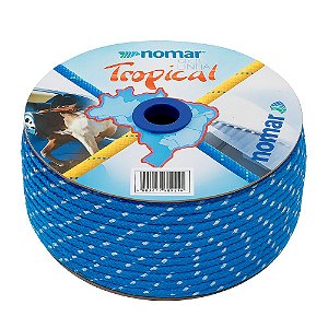 KIT 15MT CORDA PP 6MM MULTICOR AZUL TROPICAL