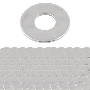 KIT 50 ARRUELA LISA 3/8 ZINCADA
