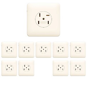 KIT 10 TOMADA TELEFONE PADRÃO TELEBRAS 4P BRANCO ALUMBRA