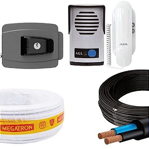 KIT PORTEIRO ELETRONICO P10S FECHADURA E CABOS