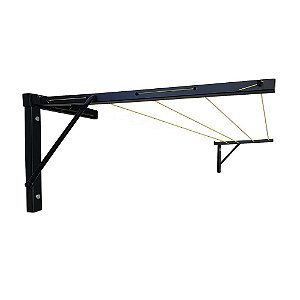 VARAL DE PAREDE REFORÇADO RETRÁTIL 4FIOS 50CM PRETO ATE 30KG