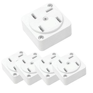 KIT 5 PCS TOMADA DE EMBUTIR P/ TELEFONE PADRAO BRANCO
