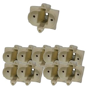 KIT 10 PCS - SOQUETE P/ LAMPADA COMPACTA 2 PINOS