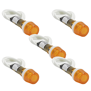 KIT 5 SINALEIRO 9MM OLHO DE BOI AMARELO BIVOLT