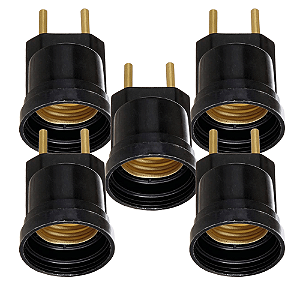 KIT 5 PINO PORTA SOQUETE LAMPADA PTO E27 BENLUXGERMER 80030