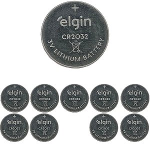 KIT 10 BATERIA LITIO CR2032 3V ELE0082193 ELGIN