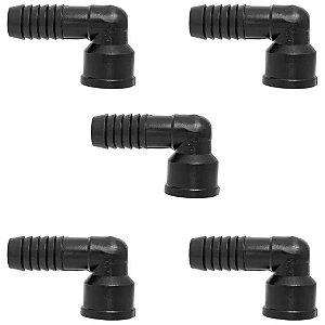 KIT 5 PCS JOELHO ROSCA INTERNA 1.1/2" POLEGADA PRETO AMANCO