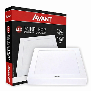 PLAFON PAINEL LED 18W SOBREBOR QUADRADO 22X22 6500K AVANT