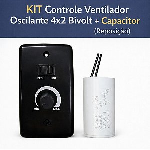 KIT Controle Ventilador Oscilante 4x2 Bivolt + Capacitor (Reposição)