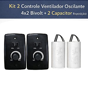 Kit 2 Controle Ventilador Oscilante 4x2 Bivolt + 2 Capacitor