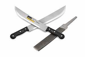 Kit Facão 14" Vonder Cabo Plástico + Lima Chata Afiação