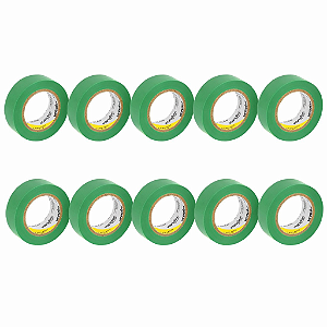KIT 10 FITA ISOLANTE 19MMX10M VERDE VONDER PLUS