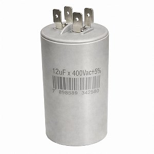 CAPACITOR PERMANENTE 12uF 400V METALIZADO C/ TERMINAL PARA MOTOR