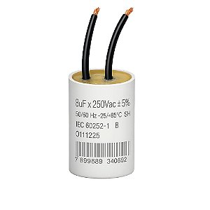 CAPACITOR 2 FIOS METALIZADO 8 UF X 250V TRIO