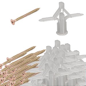 KIT 20 PARAFUSOS +20 BUCHA PLASTICA  DRY WALL 04A16MM