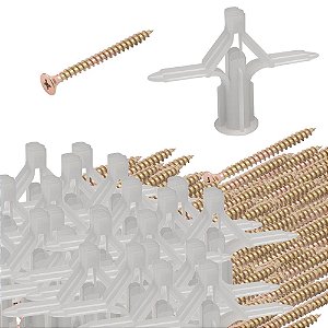 KIT 20 PARAFUSO +20 BUCHAS PLÁSTICAS PARA DRYWALL 24 A 32MM