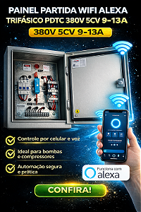 PAINEL PARTIDA DIRETA WIFI ALEXA TRIFASICA PDTC 380V 5CV 9-13A
