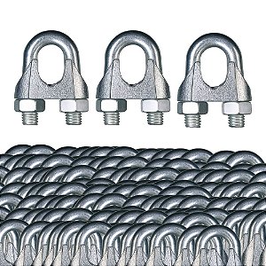 KIT 500 GRAMPOS CLIPS PARA CABO DE AÇO 1/4