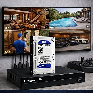 KIT HD + GRAVADOR DIGITAL DE VÍDEO IP NVD 1404 04 CANAIS 13280