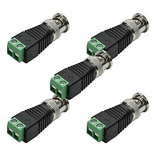 KIT 5 CONECTOR BNC MACHO COM BORNE