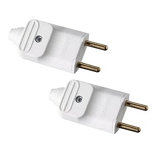 KIT 2 PLUGUE MACHO 2P 20A BR COM PRENSA CABO MARGIRIUS