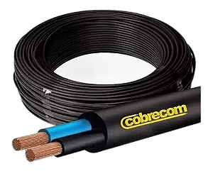 Cabo PP 2x6mm Cobrecom Flexível 500V Metro Alta Resistência