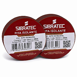 KIT 2 FITA ISOLANTE MARROM 19MM X 20MT SIBRATEC