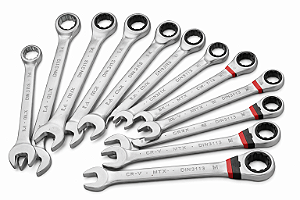 JOGO CHAVE COMBINADA CRV MTX 8 A 19MM COM E SEM CATRACA