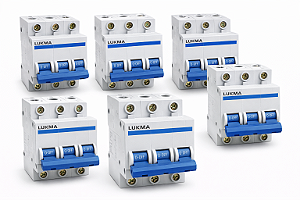 Disjuntor Tripolar 3P Curva C 10A 16A 20A 25A 32A 40A 50A 63A 70A 80A 100A 125A Lukma Trilho DIN