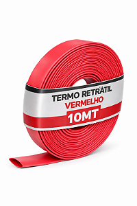 10 METROS TERMO RETRATIL DIAMETRO 10MM VERMELHO