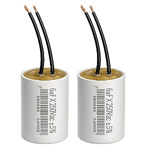 KIT 02 CAPACITOR PERMANENTE C/CABO 50,0 UF/250V TRIO