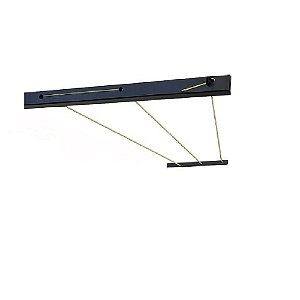 VARAL DE PAREDE FIXO 3 FIOS 30CM PRETO CABO DE AÇO REFORÇADO