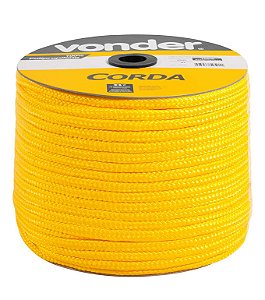 KIT 50MT CORDA MULTIFILAMENTO TRANÇADA 12MM AMARELA VONDER