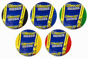 Kit Cabo Flex 0,75mm 10mt de cada Vm, Az, Pt, Vd, Am (50 metros)