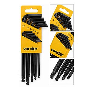 Jogo Ch Allen 1,5A10mm C/09pc Abaulada Vonder