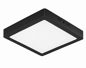 PAINEL LED SUPER ABS PRETO SOBREPOR 24W BIV 6500K QUADRADO OUROLUX