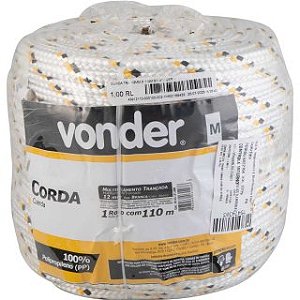 CORDA MULTIFILAMENTO TRANCADA 12MM BRANCA VONDER /METRO