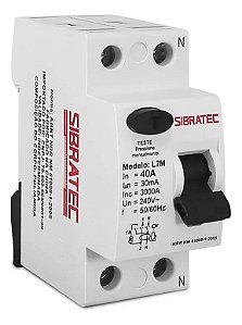 INTERRUPTOR DIFERENCIAL DR - MODELO RNR3 - CLASSE AC - BIPOLAR  DE 40A - 30MA RES. (ELETROMAGNETICO)
