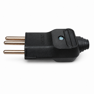 PLUG MACHO PLD11-3 PRETO PLUGUE 2P+T 10A 180G C/ PRENSA CABO