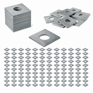 KIT 100 ARRUELA QUADRADA 5/8 GALVANIZADA A FOGO PADRAO