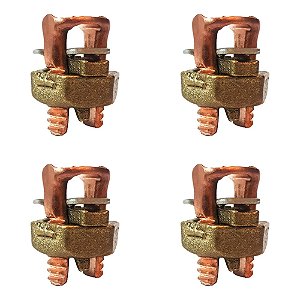 KIT 4 CONECTOR BIMETALICO  SPLIT BOLT PARAFUSO FENDIDO 16MM MCI