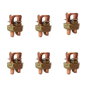 KIT 6 CONECTOR BIMETALICO  SPLIT BOLT PARAF FENDIDO 25MM MCI