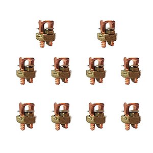 KIT 10 CONECTOR BIMETALICO  SPLIT BOLT PARAF FENDIDO 25MM MCI