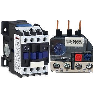 Kit Contator CJX2-D0910 9A + Relé Térmico LR2 5,5-8A Bobina 24/127/220/380VAC 60Hz Lukma ou Sibratec