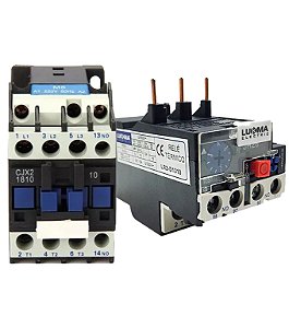 Kit Contator CJX2-D1810 18A + Rele Termico LR2-D1321 12-18A 24/127/220/380V