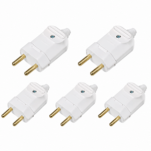KIT 5 PLUG PLD11-2 MACHO 2P 10A 250V 180 BR PRENSA CABO MARGIRIUS
