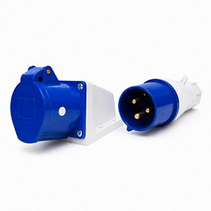 KIT TOMADA + PLUG  INDUSTRIAL SOBREPOR  2P+T 220V  32A 6H AZ STARK