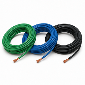 Kit 12 Metros Cabo Flexível 16mm² 750V Verde Azul Preto Cobrecom
