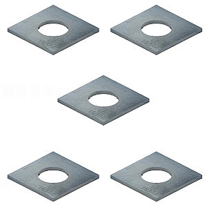 Kit 5 Arruela Quadrada 5/8 Aco Carbono Galvanizada a Fogo Resistencia e Protecao Anticorrosiva