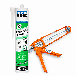 Kit Aplicador Manual de Silicone 9 Polegadas com Silicone Transparente de Alta Fixação